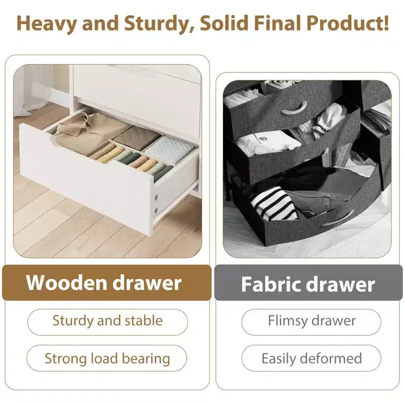 Commode 4 tiroirs pour chambre, commode verticale de 105 cm, armoire verticale autoportante avec rangement, commode de rangement en bois