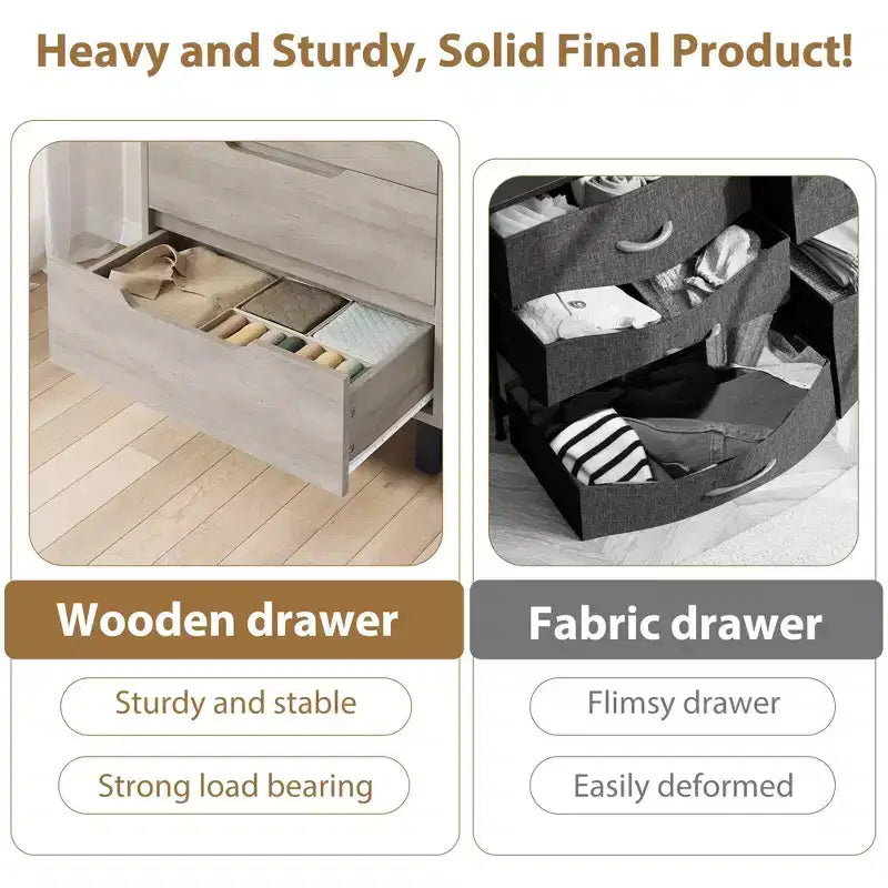 Commode 4 tiroirs pour chambre, commode verticale de 105 cm, armoire verticale autoportante avec rangement, commode de rangement en bois