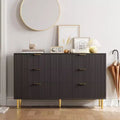 Zstar 6 Drawer Dresser for Bedroom, with Metal Handles