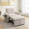 Dyonery 3-in-1 sofa chair bed, 42.5W convertible sleeping chair with pull-out bed and wing table, cup holder, adjustable backrest, side pockets
