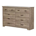 HomeStock 5.25 in.H Particle Board Horizontal Dressers with 8 - Drawers in Brown Finish