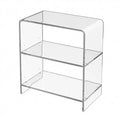 HomeRoots 25 Clear Plastic Two Tier Bookcase