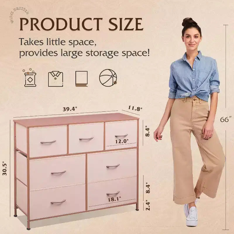 Meuble TV console multimédia à 7 tiroirs pour chambre, salon, entrée, cadre en acier et plateau en bois, compatible TV 45 pouces