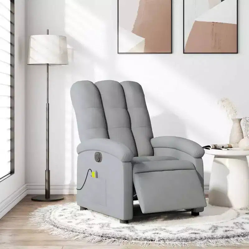 Fauteuil inclinable de massage électrique gris clair