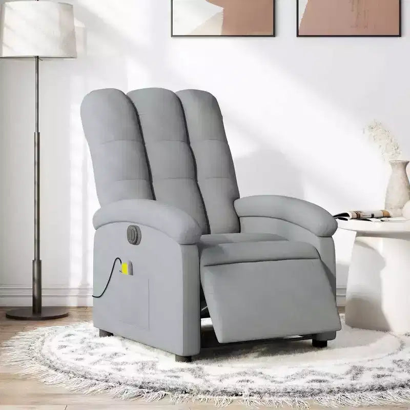 Fauteuil inclinable de massage électrique gris clair