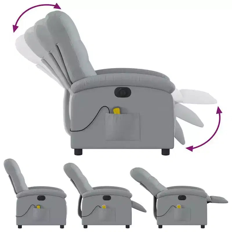 Fauteuil inclinable de massage électrique gris clair