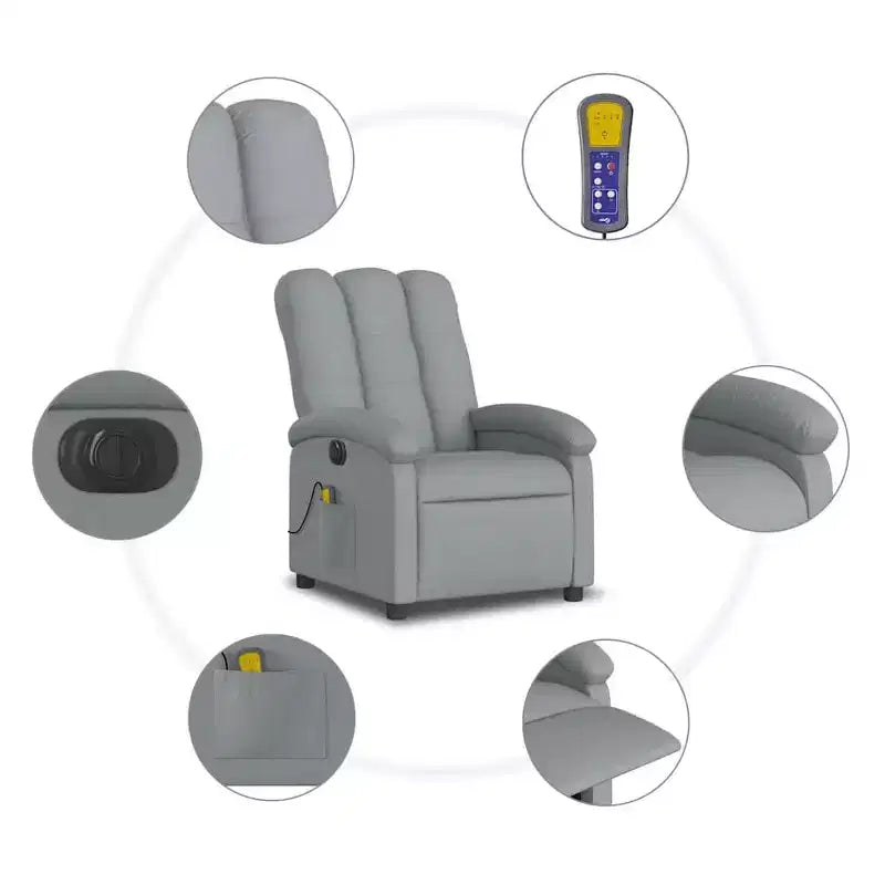 Fauteuil inclinable de massage électrique gris clair