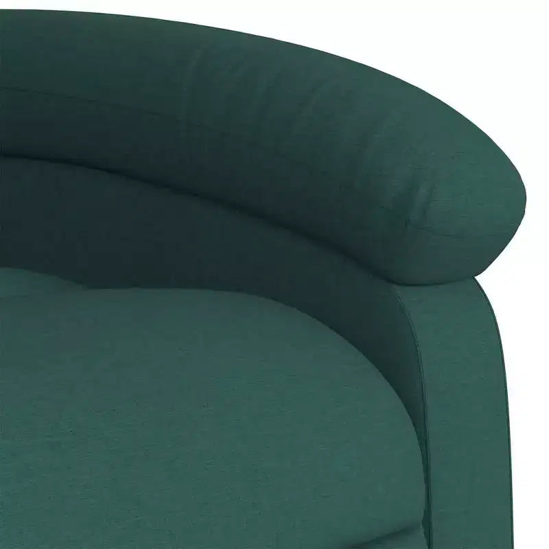 Fauteuil inclinable de massage électrique avec fonction releveur, massage par vibration, dossier/repose-pieds auto-ajustable, tissu vert foncé, poche latérale