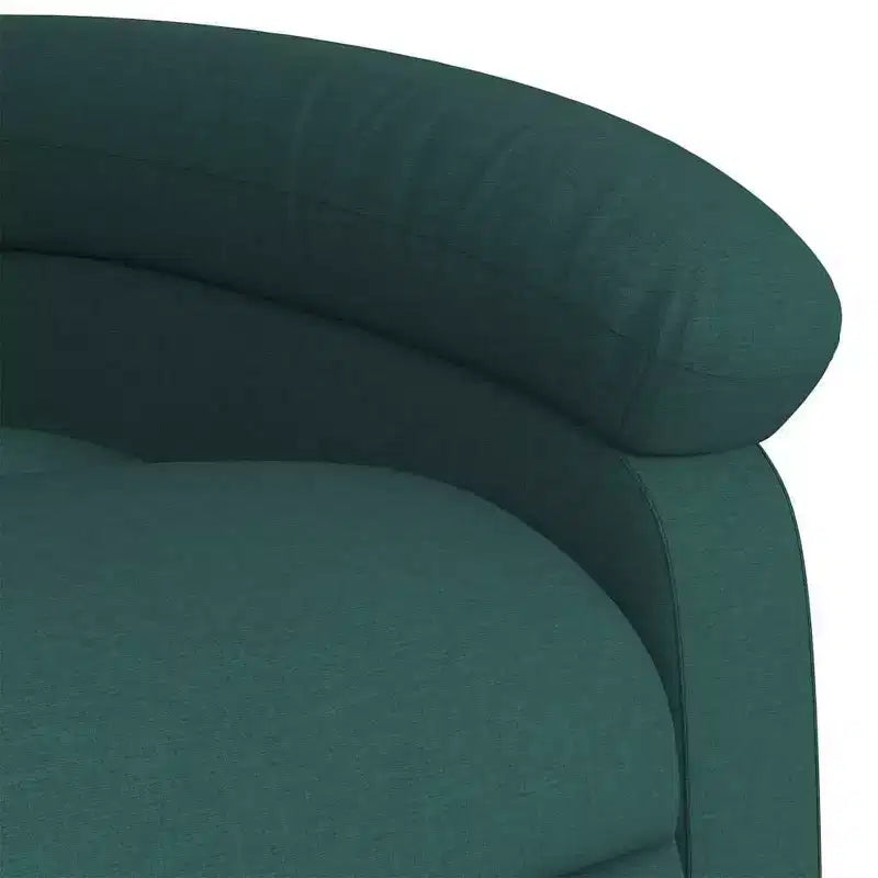 Fauteuil inclinable de massage électrique avec fonction releveur, massage par vibration, dossier/repose-pieds auto-ajustable, tissu vert foncé, poche latérale