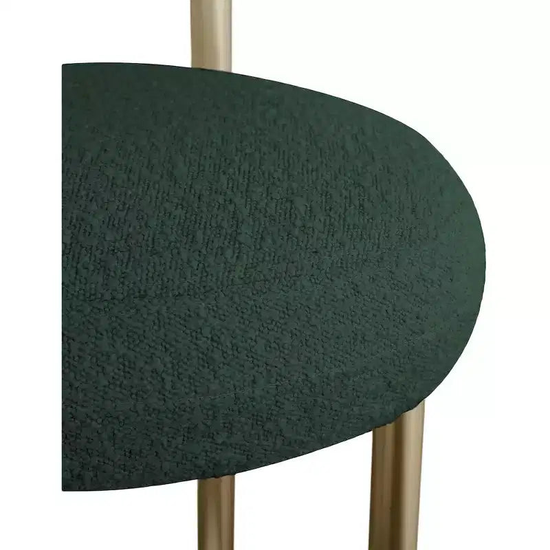 Tabouret en tissu bouclé vert bordeaux, lot de 2