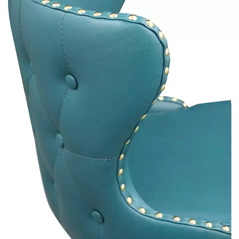 Tabouret de comptoir/bar Hendrix bleu en similicuir, lot de 2
