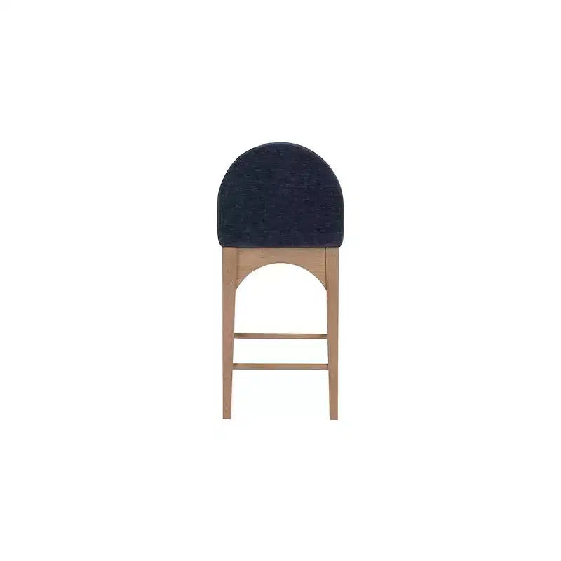 Tabouret en Tissu Chenille Bleu Marine Waldorf