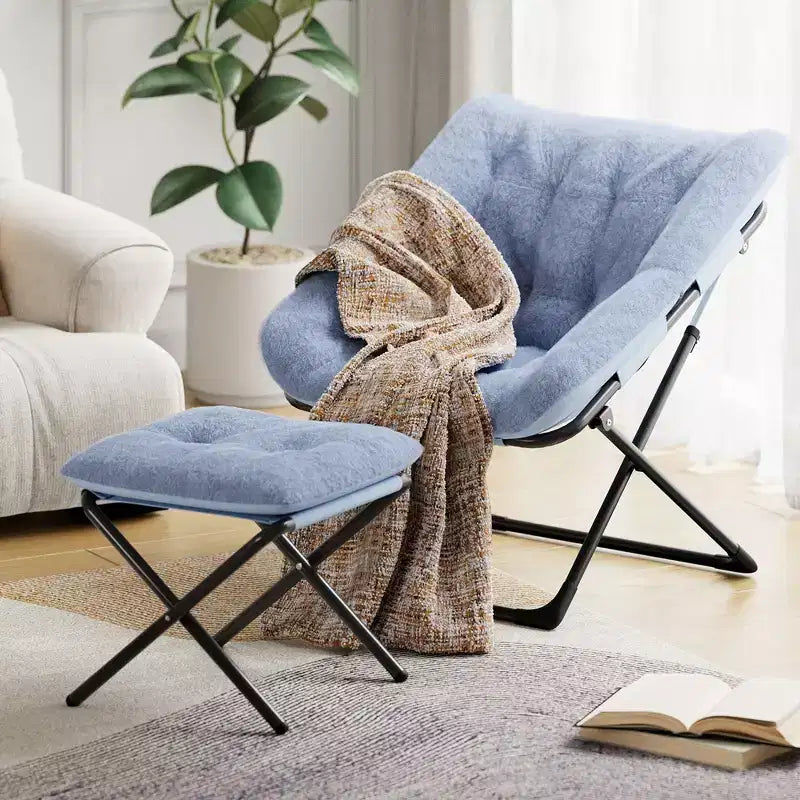 Fauteuil soucoupe, siège moelleux et confortable avec base antidérapante, fauteuil de salon pliable XL pour adolescents et adultes, fauteuil d'appoint pour chambre à coucher ou dortoir
