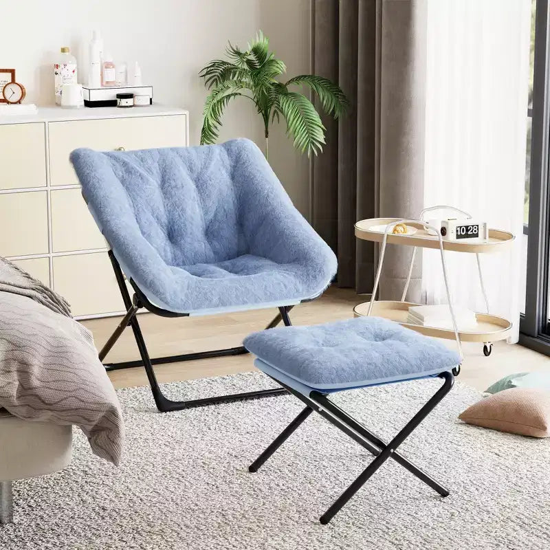 Fauteuil soucoupe, siège moelleux et confortable avec base antidérapante, fauteuil de salon pliable XL pour adolescents et adultes, fauteuil d'appoint pour chambre à coucher ou dortoir