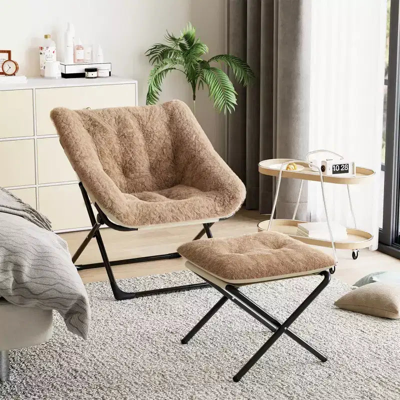 Fauteuil soucoupe, siège moelleux et confortable avec base antidérapante, fauteuil de salon pliable XL pour adolescents et adultes, fauteuil d'appoint pour chambre à coucher ou dortoir
