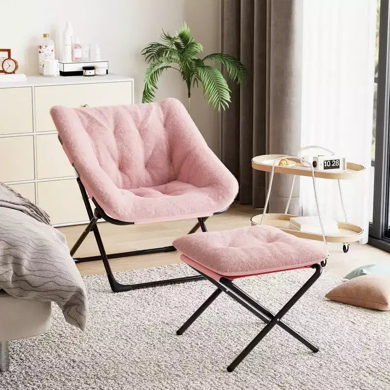 Fauteuil soucoupe, siège moelleux et confortable avec base antidérapante, fauteuil de salon pliable XL pour adolescents et adultes, fauteuil d'appoint pour chambre à coucher ou dortoir