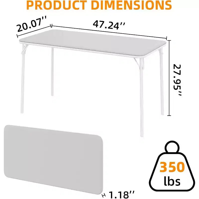 Table pliante de 4 pieds pour intérieur/extérieur, pieds métalliques verrouillables, plateau en cuir PU rembourré, pour pique-niques, fêtes, barbecues, camping