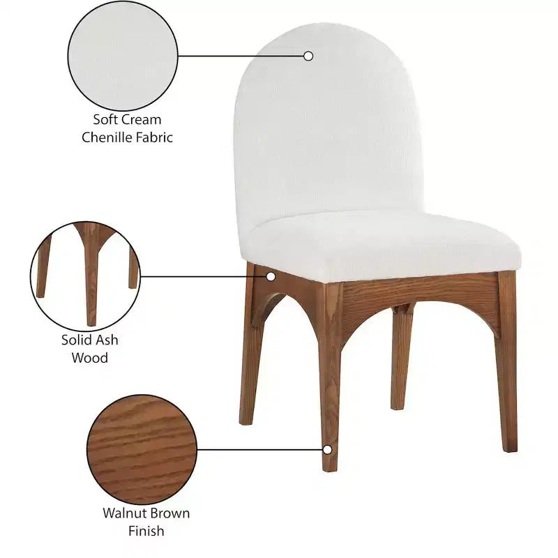 Chaise de salle à manger en tissu chenille Waldorf