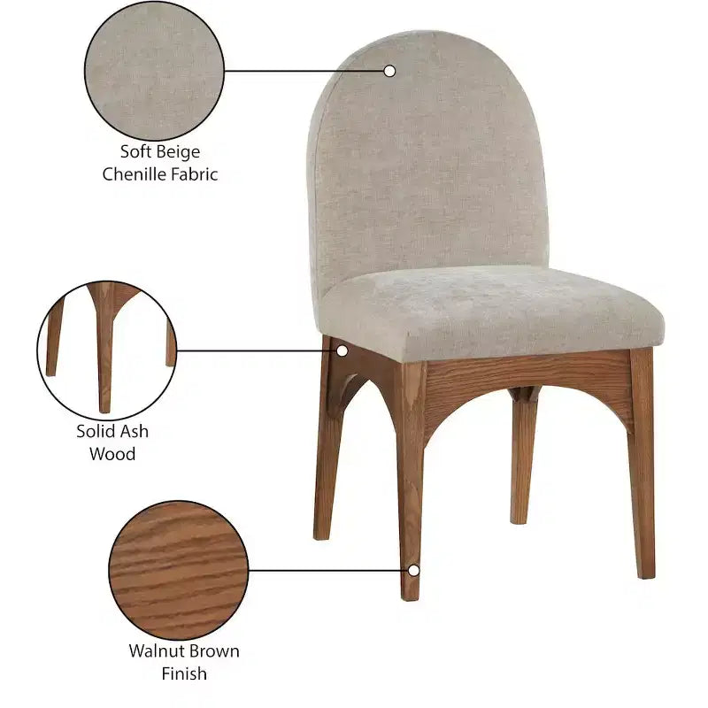 Chaise de salle à manger en tissu chenille Waldorf