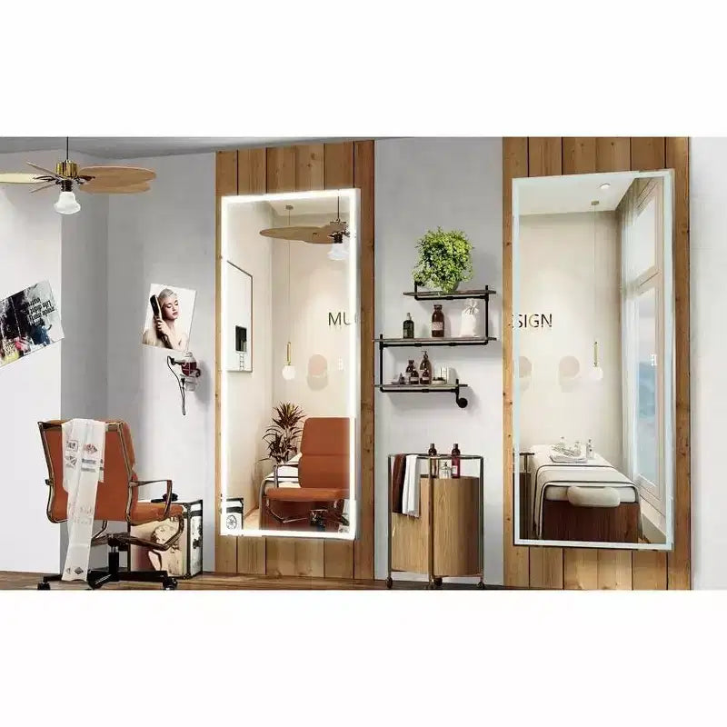 Miroir de salle de bain LED 72x32, miroir mural à cadre en aluminium, commande tactile, intensité variable, design étanche, parfait pour la salle de bain