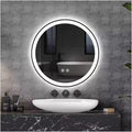 24 Modern LED Bathroom Mirror, Dual Front & Back Lighting, 3 Color Modes, Dimmable Anti-Fog Design, Square Wall Mounted Vanity Mirror
