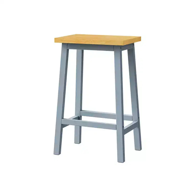 Tabourets de bar en bois massif, lot de 2, hauteur 65 cm, tabourets de comptoir de ferme avec repose-pieds