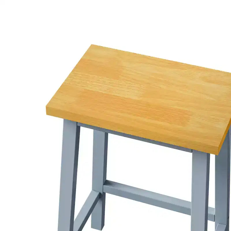 Tabourets de bar en bois massif, lot de 2, hauteur 65 cm, tabourets de comptoir de ferme avec repose-pieds