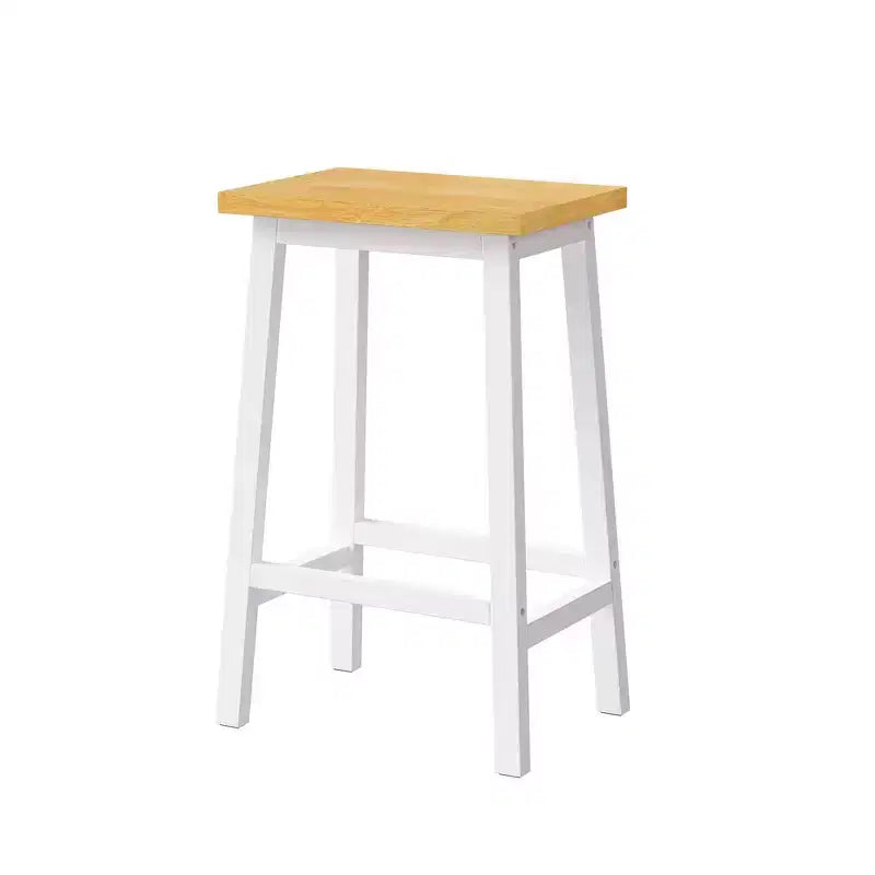 Tabourets de bar en bois massif, lot de 2, hauteur 65 cm, tabourets de comptoir de ferme avec repose-pieds