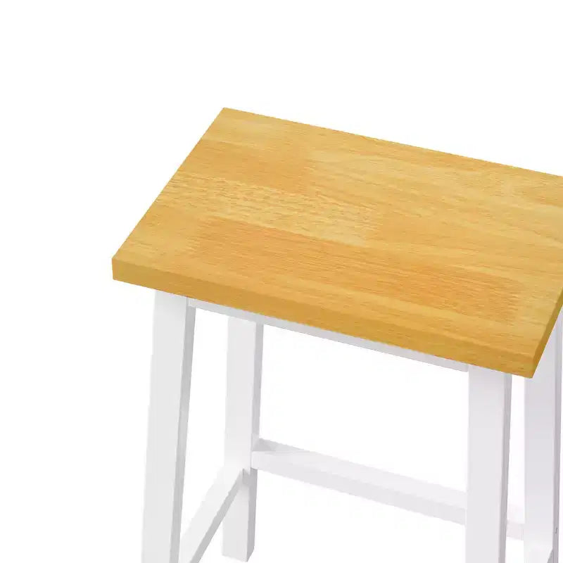 Tabourets de bar en bois massif, lot de 2, hauteur 65 cm, tabourets de comptoir de ferme avec repose-pieds