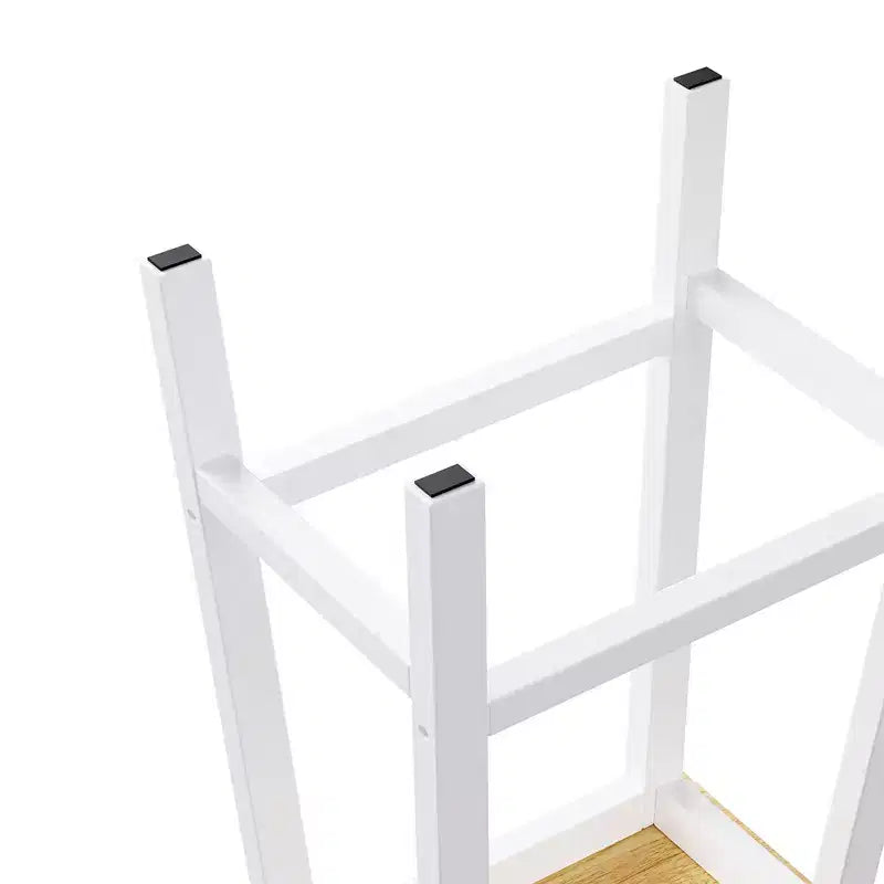 Tabourets de bar en bois massif, lot de 2, hauteur 65 cm, tabourets de comptoir de ferme avec repose-pieds