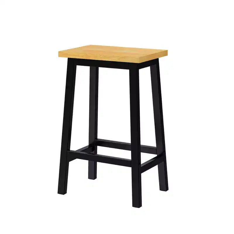 Tabourets de bar en bois massif, lot de 2, hauteur 65 cm, tabourets de comptoir de ferme avec repose-pieds