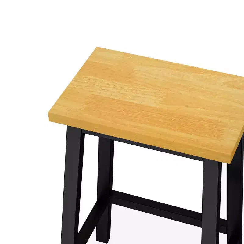 Tabourets de bar en bois massif, lot de 2, hauteur 65 cm, tabourets de comptoir de ferme avec repose-pieds