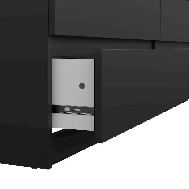Commode double 6 tiroirs , noir mat