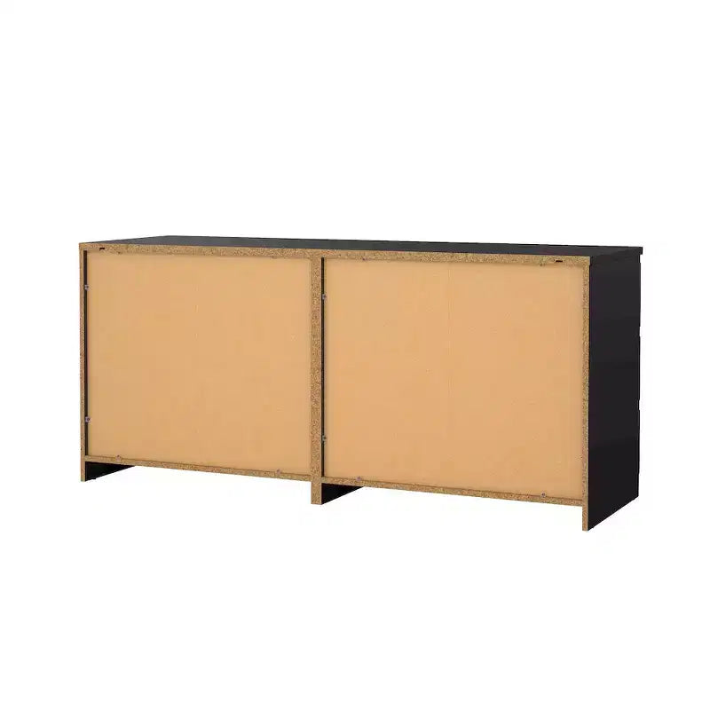 Commode double 6 tiroirs , noir mat