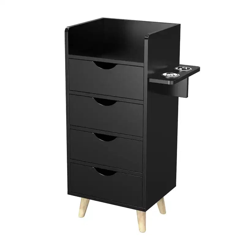 Karl Home Salon Styling Storage Station with 4 Drawers 2 Hair Dryer Holders