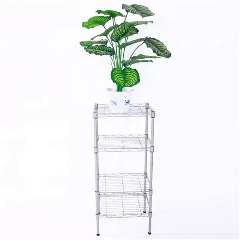 1 Set Carbon Steel+abs Carbon Steel Rectangular 4-Layer Storage Shelves Xm-207s