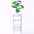 1 Set Carbon Steel+abs Carbon Steel Rectangular 4-Layer Storage Shelves Xm-207s