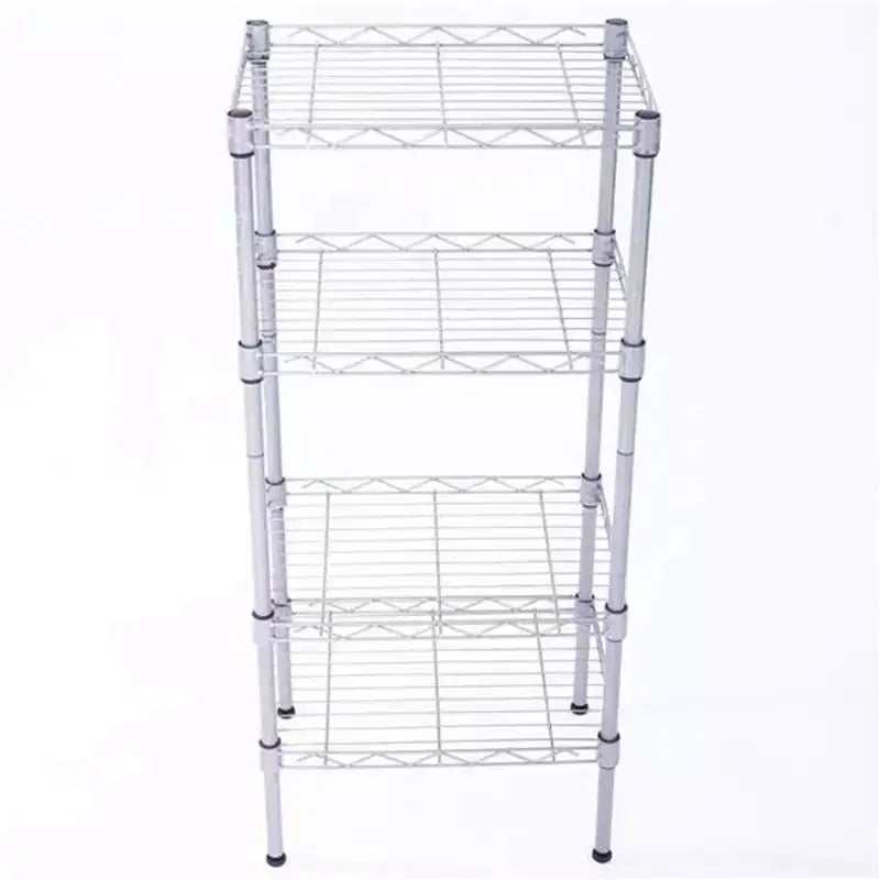 1 ensemble d'étagères de rangement rectangulaires à 4 niveaux en acier au carbone + ABS XM-207S