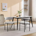 Lot de 2 chaises de salle à manger modernes en bouclette, design barillet rond, assise épaisse et pieds en métal, chaises d'appoint confortables pour cuisine ou salon