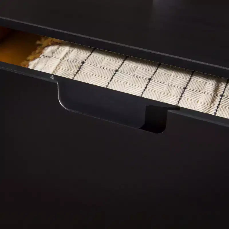 Commode à 3 tiroirs en bois massif, design Mid-Century, finition peinte, grand espace de rangement avec glissières en bois, idéale pour les intérieurs modernes