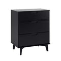 Okak 3-Drawer Solid Wood Dresser Mid-Century Design, Painted Finish, Ample Storage with Wood Runners, Ideal for Modern