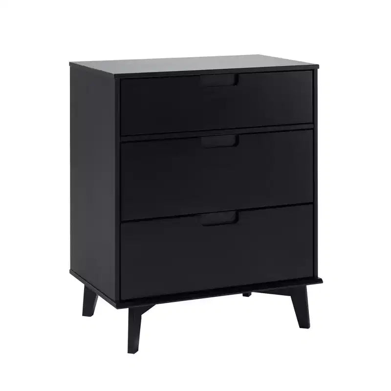 Okak 3-Drawer Solid Wood Dresser Mid-Century Design, Painted Finish, Ample Storage with Wood Runners, Ideal for Modern