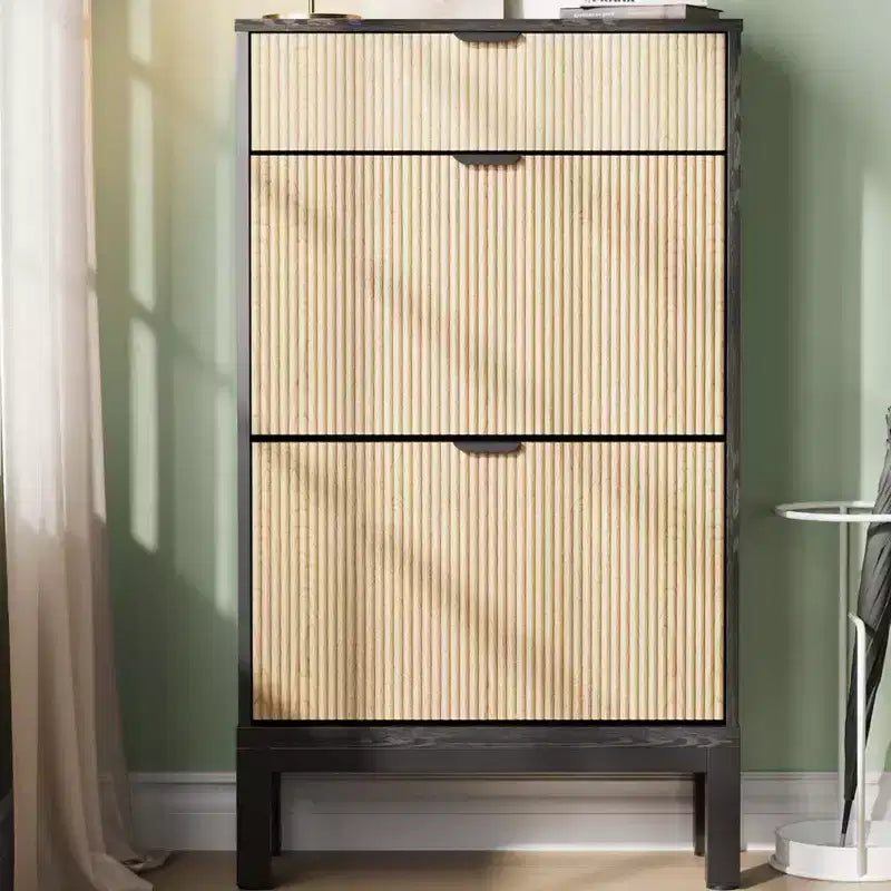 Narrow Shoe Cabinet , 3 Flip Drawers Shoe Cabinet for Entryway,Hallway