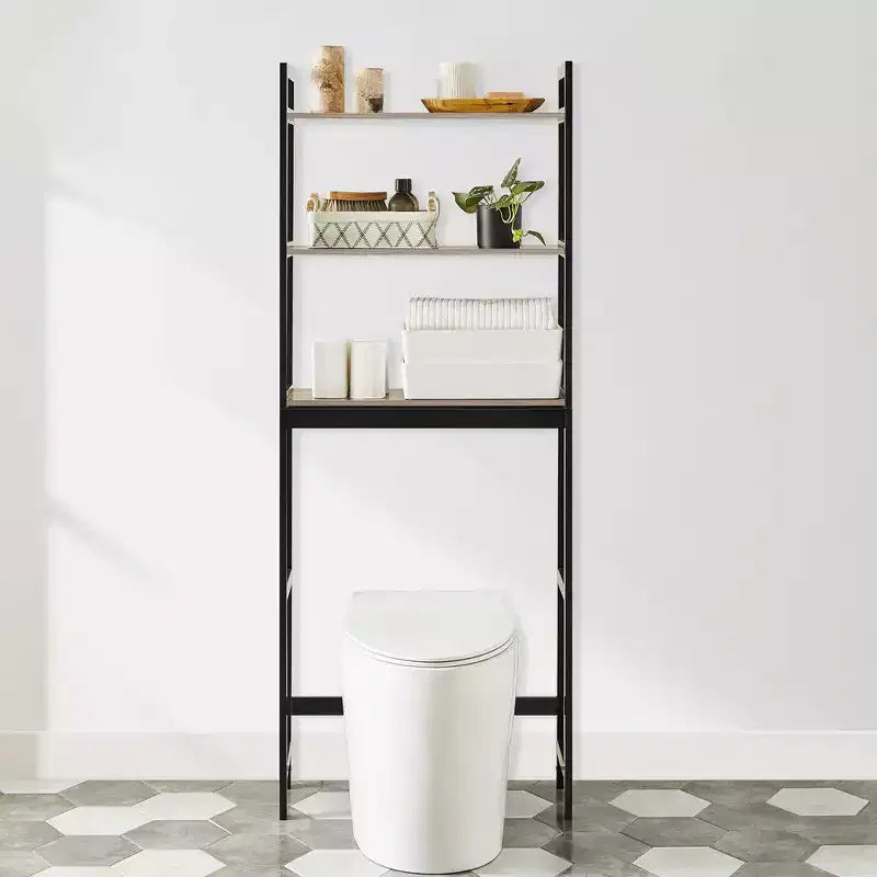 Étagère de rangement au-dessus des toilettes, organisateur de salle de bain à 3 niveaux au-dessus des toilettes avec étagères réglables