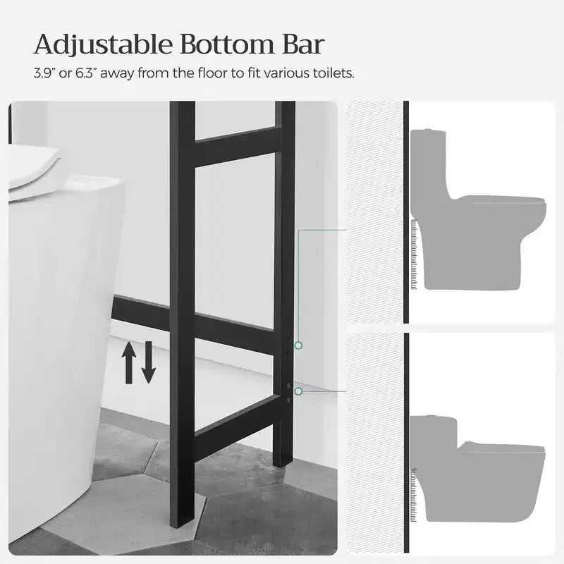 Étagère de rangement au-dessus des toilettes, organisateur de salle de bain à 3 niveaux au-dessus des toilettes avec étagères réglables