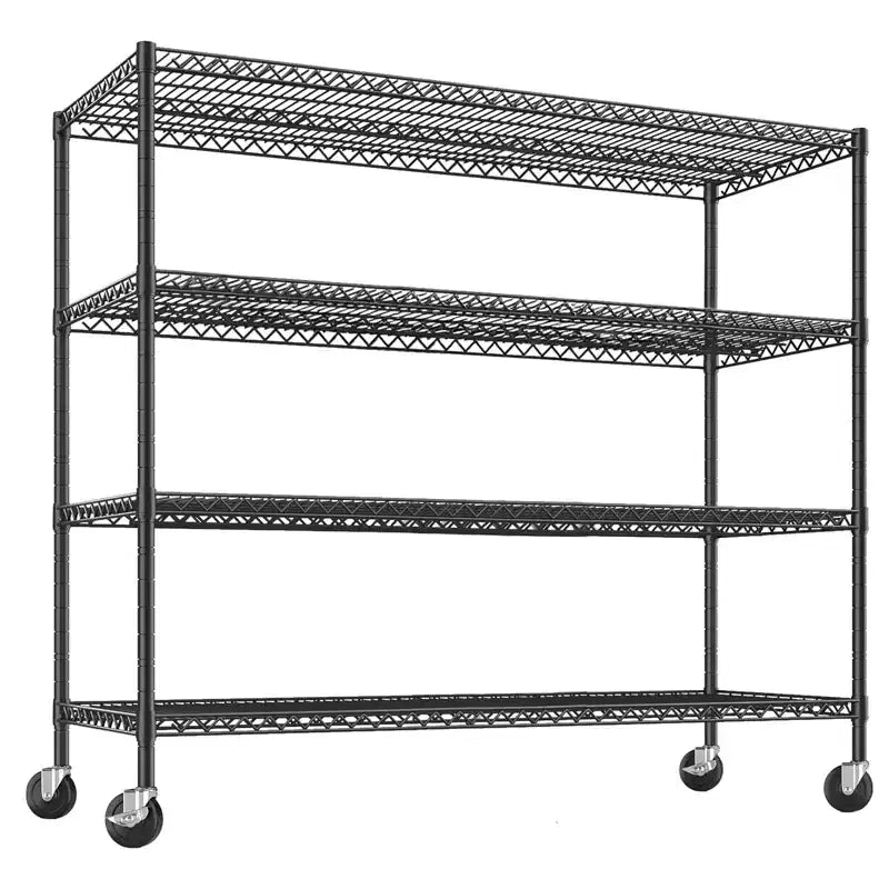 COZONY 4-Tier Heavy Duty Wire Shelving with Wheels, 2200 lb Capacity Adjustable Metal Storage Rack for Garage Warehouse Pantry