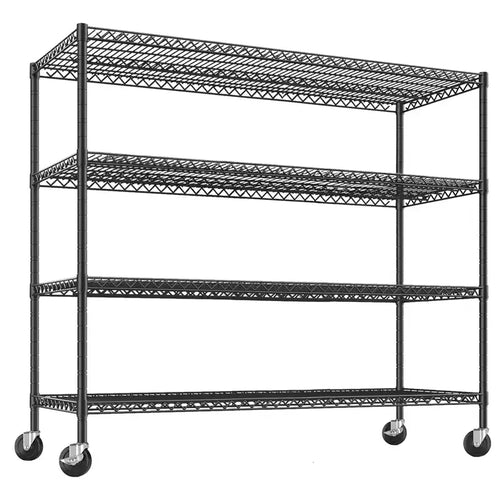 COZONY 4-Tier Heavy Duty Wire Shelving with Wheels, 2200 lb Capacity Adjustable Metal Storage Rack for Garage Warehouse Pantry