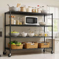 Étagère métallique à roulettes robuste à 4 niveaux, capacité de 1000 kg, rack de rangement réglable en métal pour garage, entrepôt, cellier