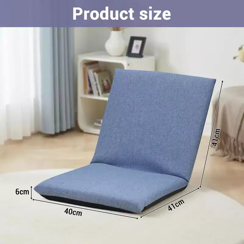 Chaise longue pliable 83x41x17.5cm, siège rembourré en coton réglable 6 positions pour salon et terrasse