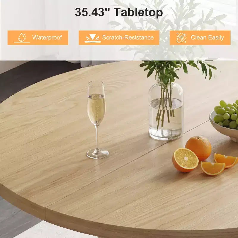 35 tables à manger circulaires pour quatre personnes, de type moderne avec espace de rangement à double couche et portes coulissantes